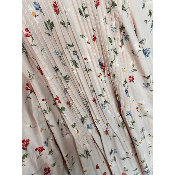 Madewell‎ Women's Pintuck Puff-Sleeve Mini Dress in Seaside Floral Pink Size sm - Picture 7 of 15